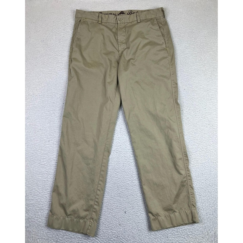 Tommy Bahama Mens 36x32 Beige Chino Pants Flat Front Straight Leg Cotton
